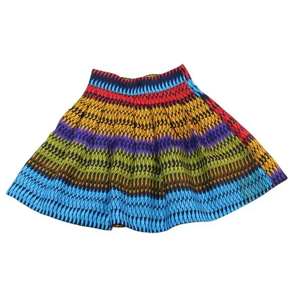 VTG Rubber Ducky Productions Womens Sz 0 Multicolored Geometric Pattern Skirt - Picture 2 of 7